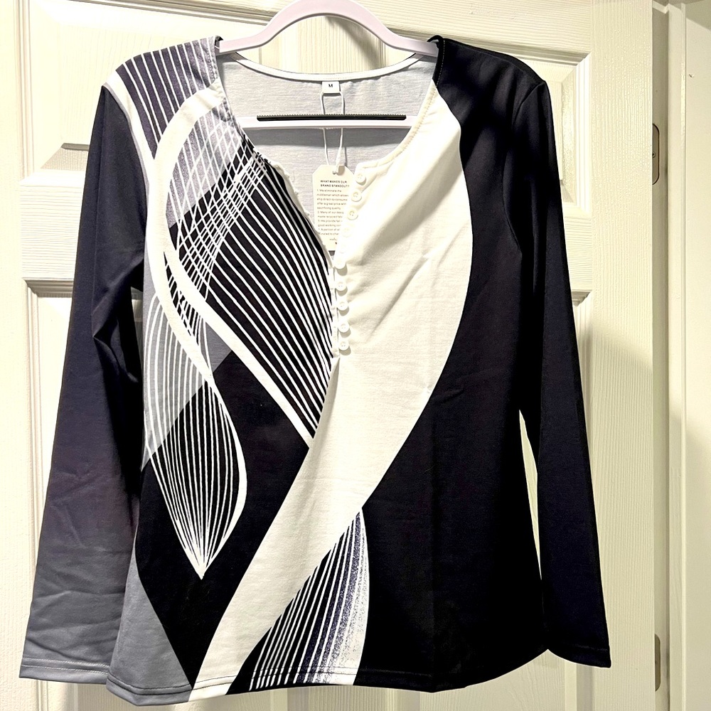Geometric design, womens top